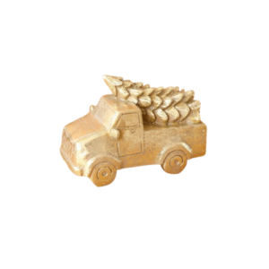 Antiek Gouden Kerst Truck - Een Betoverende Kerstdecoratie